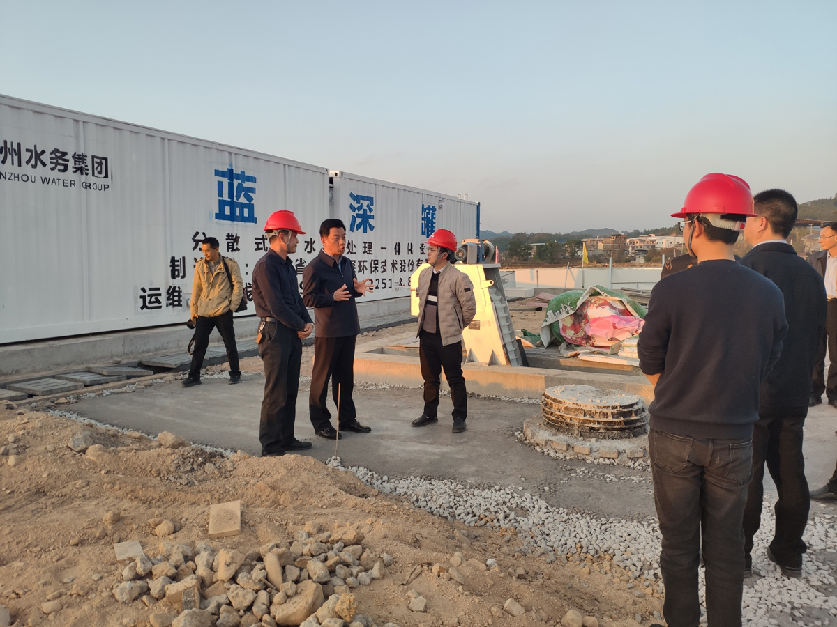 Wang Long, deputy secretary of Longyan Municipal Committee, investigates the construction of Liancheng Sewage Treatment